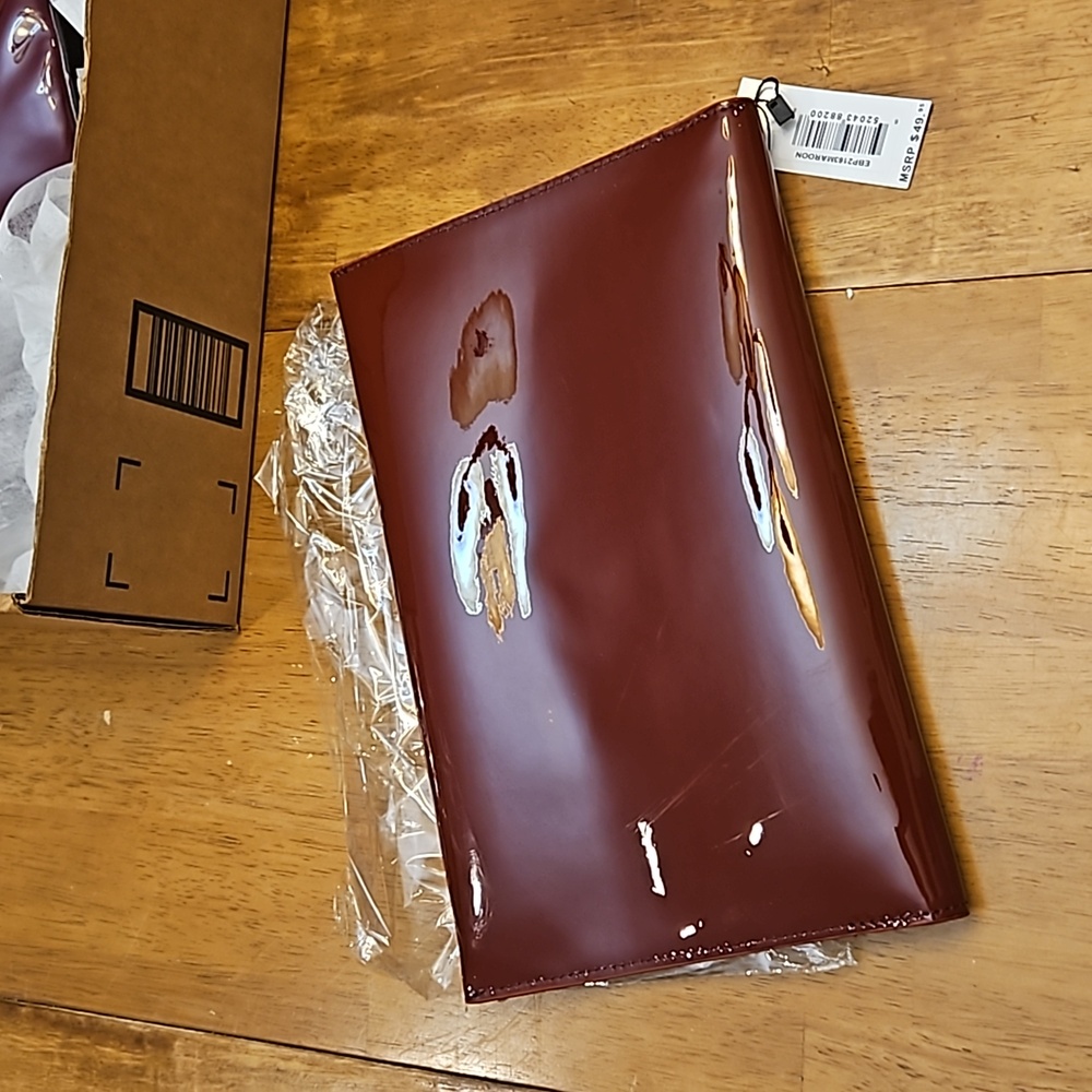 JNB Faux Patent Leather Envelope Candy Clutch Bag